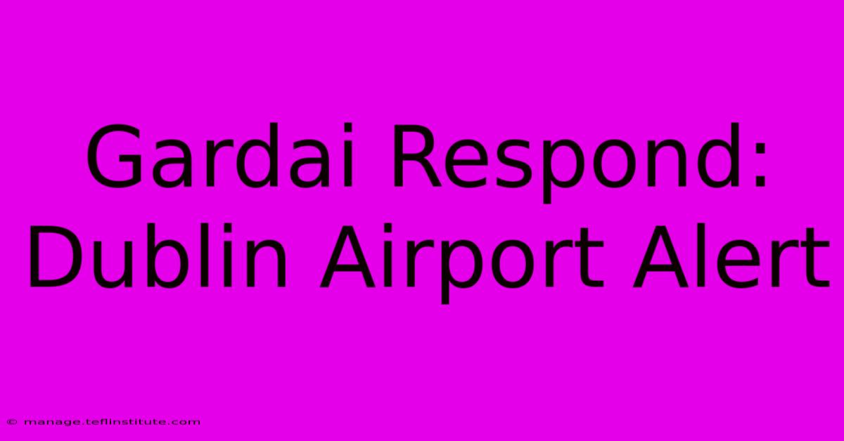 Gardai Respond: Dublin Airport Alert