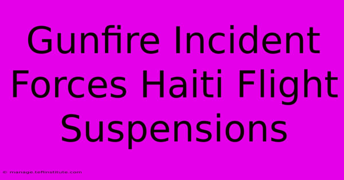 Gunfire Incident Forces Haiti Flight Suspensions