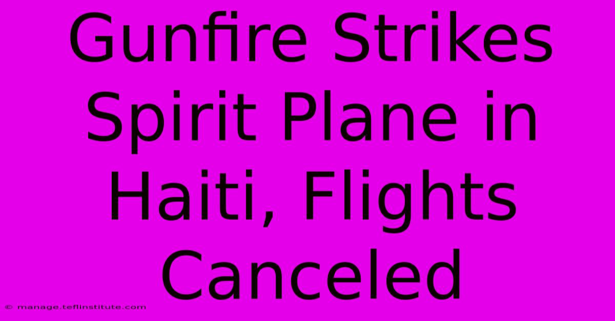 Gunfire Strikes Spirit Plane In Haiti, Flights Canceled