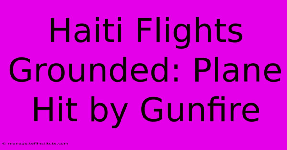 Haiti Flights Grounded: Plane Hit By Gunfire