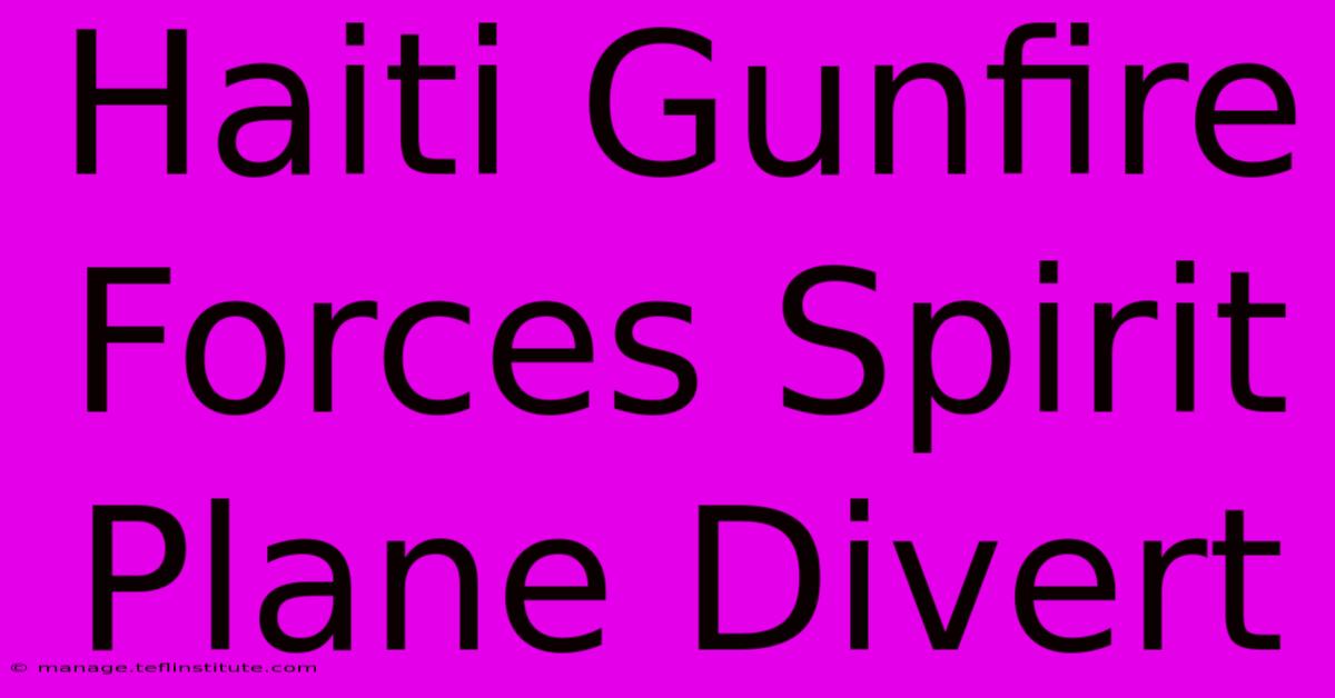 Haiti Gunfire Forces Spirit Plane Divert