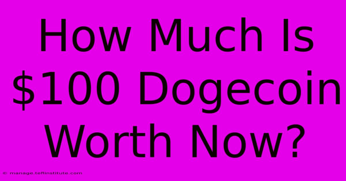 How Much Is $100 Dogecoin Worth Now? 