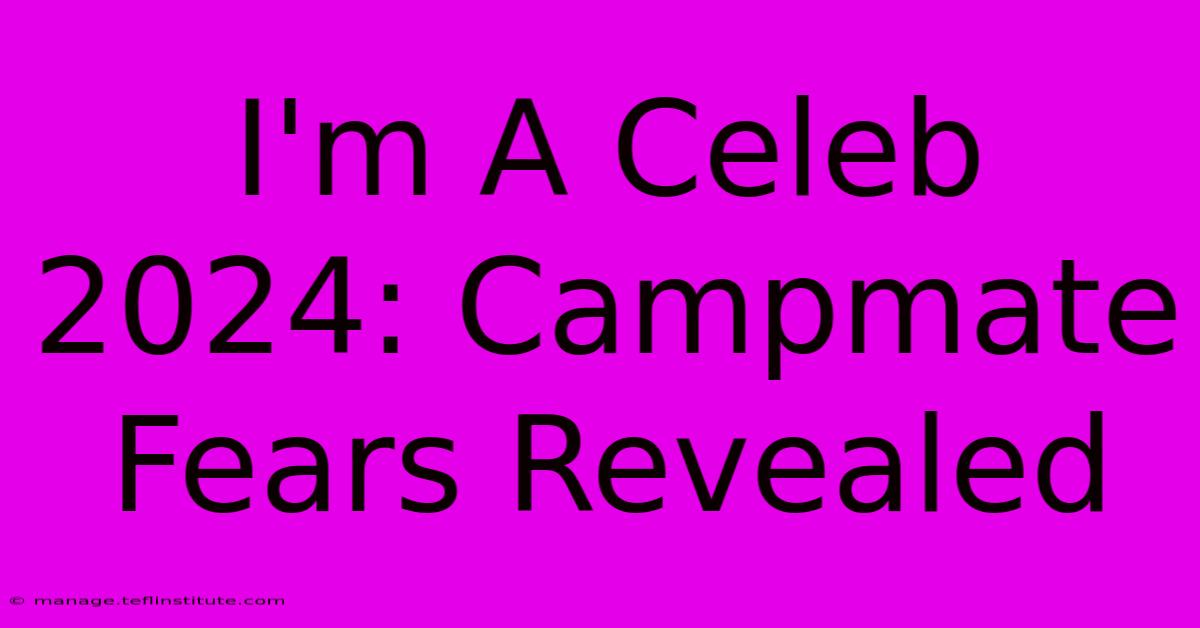 I'm A Celeb 2024: Campmate Fears Revealed