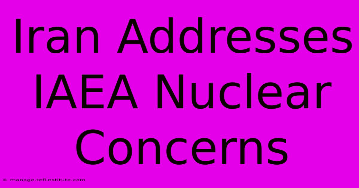 Iran Addresses IAEA Nuclear Concerns