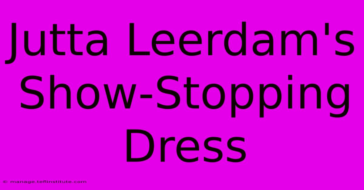 Jutta Leerdam's Show-Stopping Dress