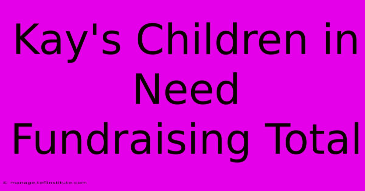 Kay's Children In Need Fundraising Total