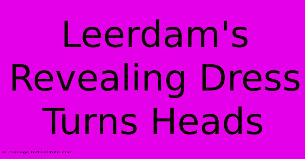 Leerdam's Revealing Dress Turns Heads