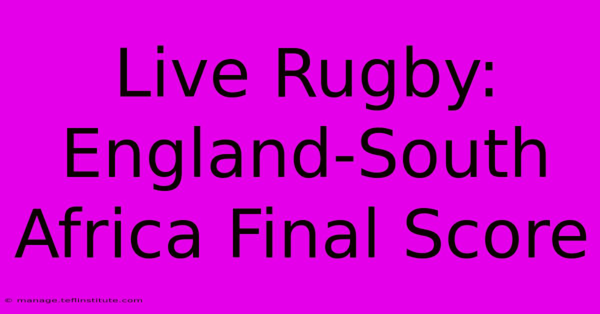 Live Rugby: England-South Africa Final Score