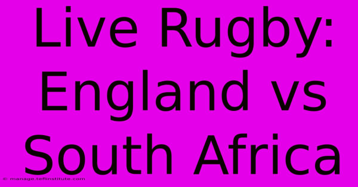 Live Rugby: England Vs South Africa