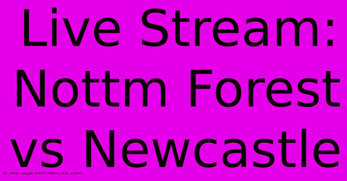 Live Stream: Nottm Forest Vs Newcastle 