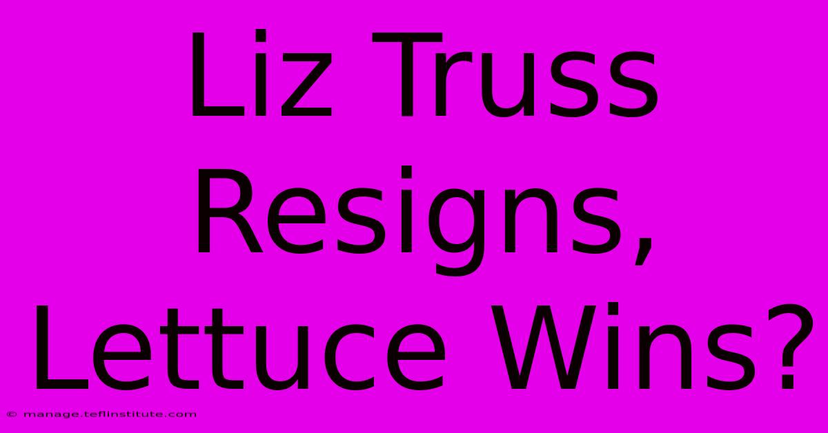 Liz Truss Resigns, Lettuce Wins?