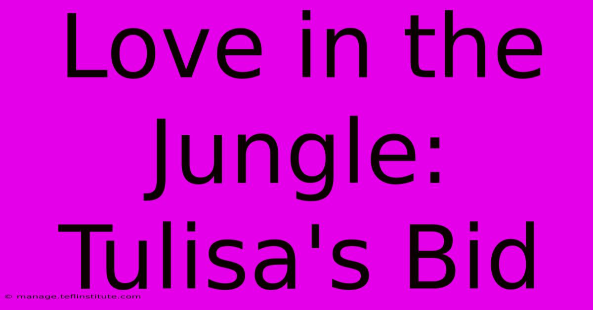 Love In The Jungle: Tulisa's Bid