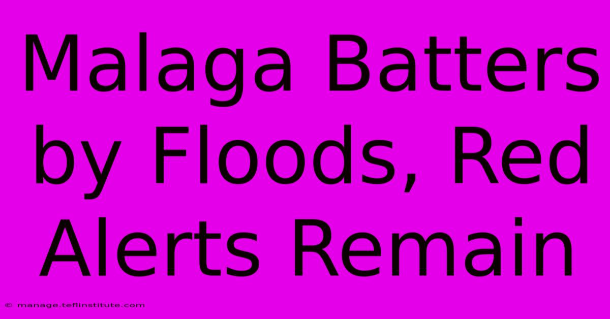 Malaga Batters By Floods, Red Alerts Remain 