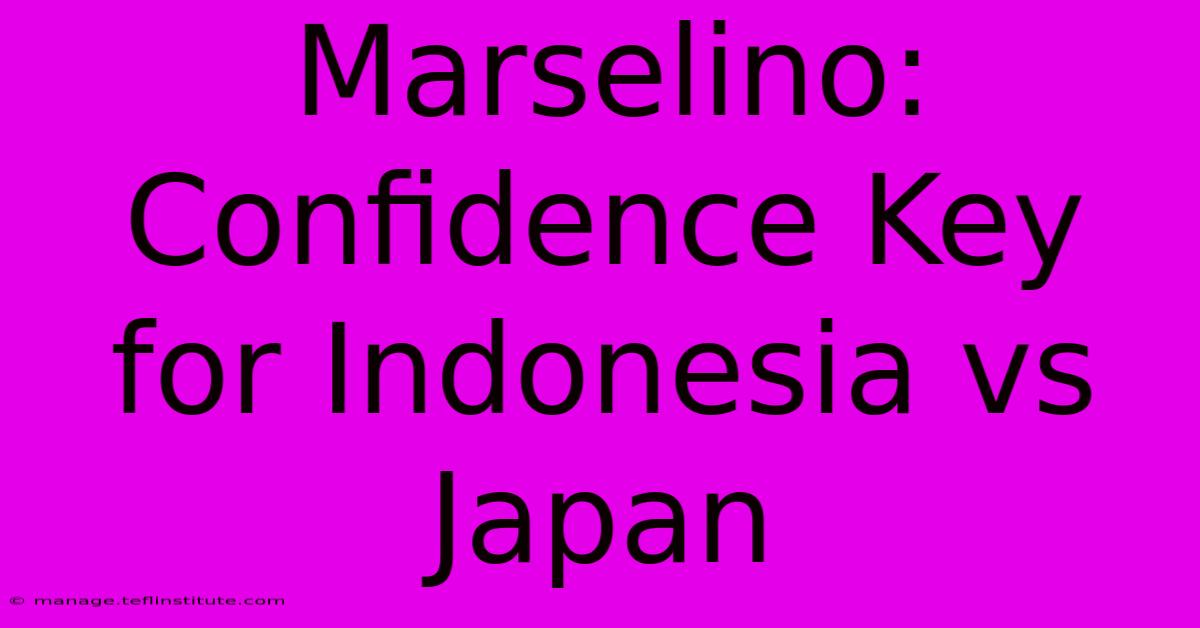 Marselino: Confidence Key For Indonesia Vs Japan