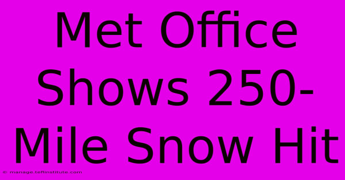 Met Office Shows 250-Mile Snow Hit