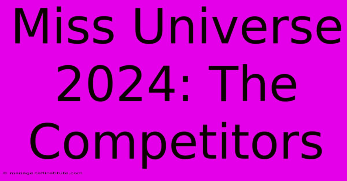 Miss Universe 2024: The Competitors