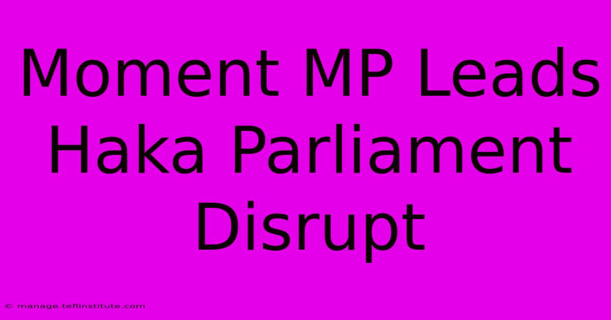 Moment MP Leads Haka Parliament Disrupt