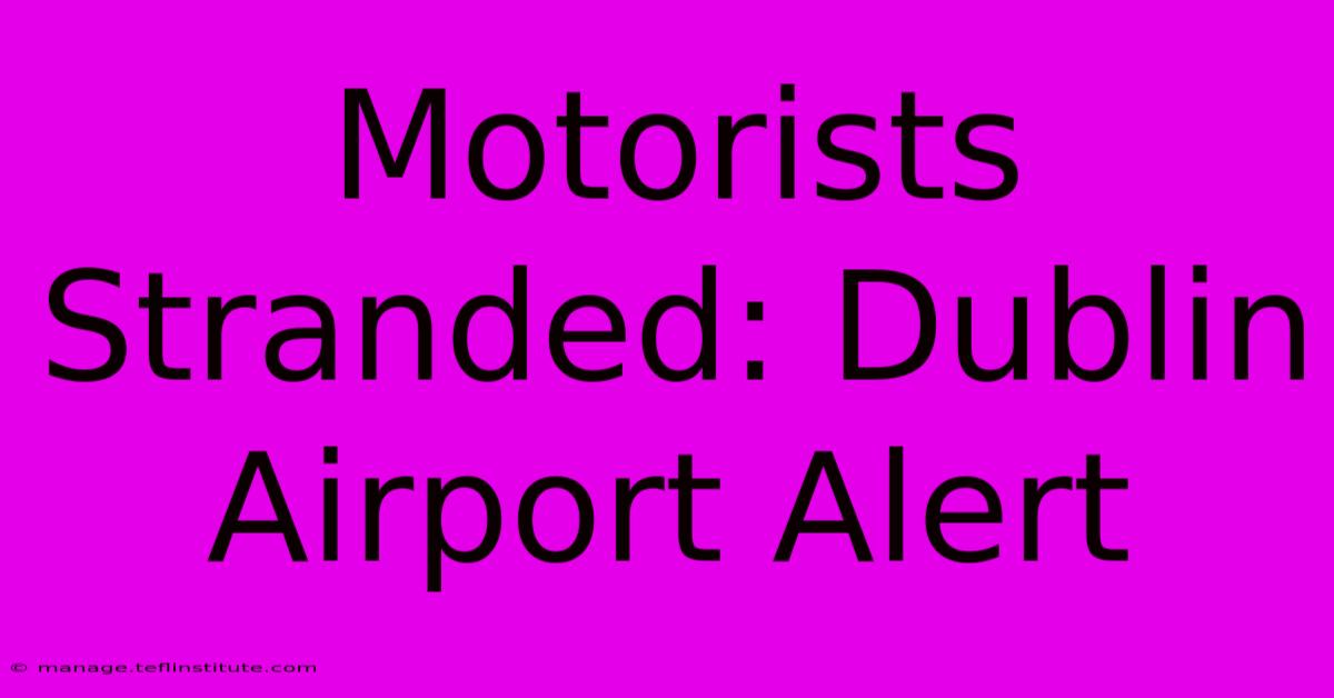 Motorists Stranded: Dublin Airport Alert