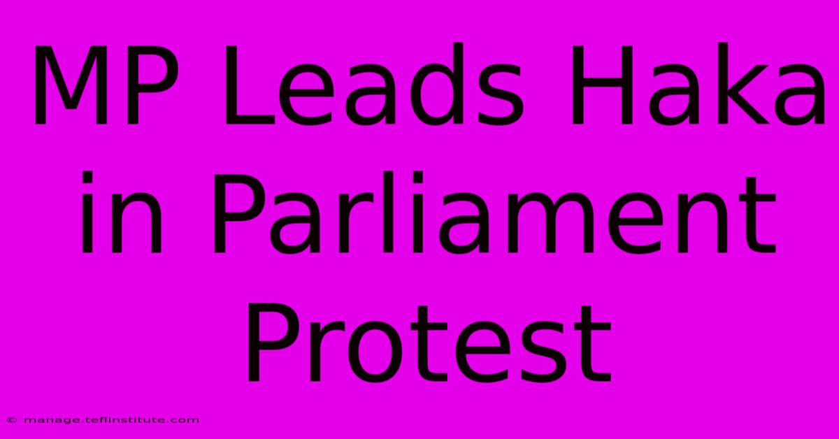 MP Leads Haka In Parliament Protest 