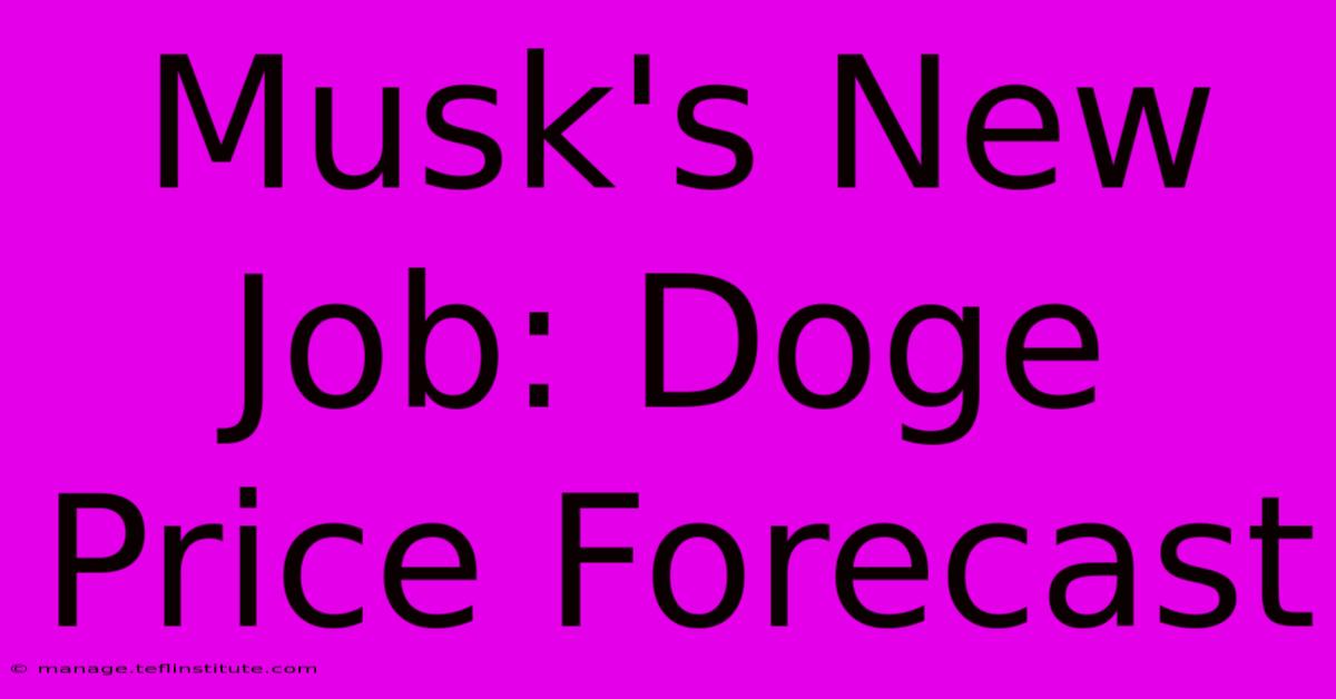 Musk's New Job: Doge Price Forecast