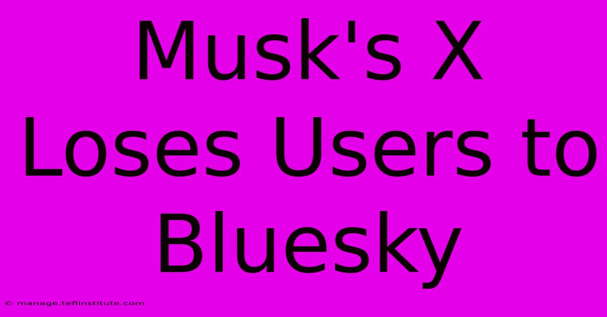 Musk's X Loses Users To Bluesky