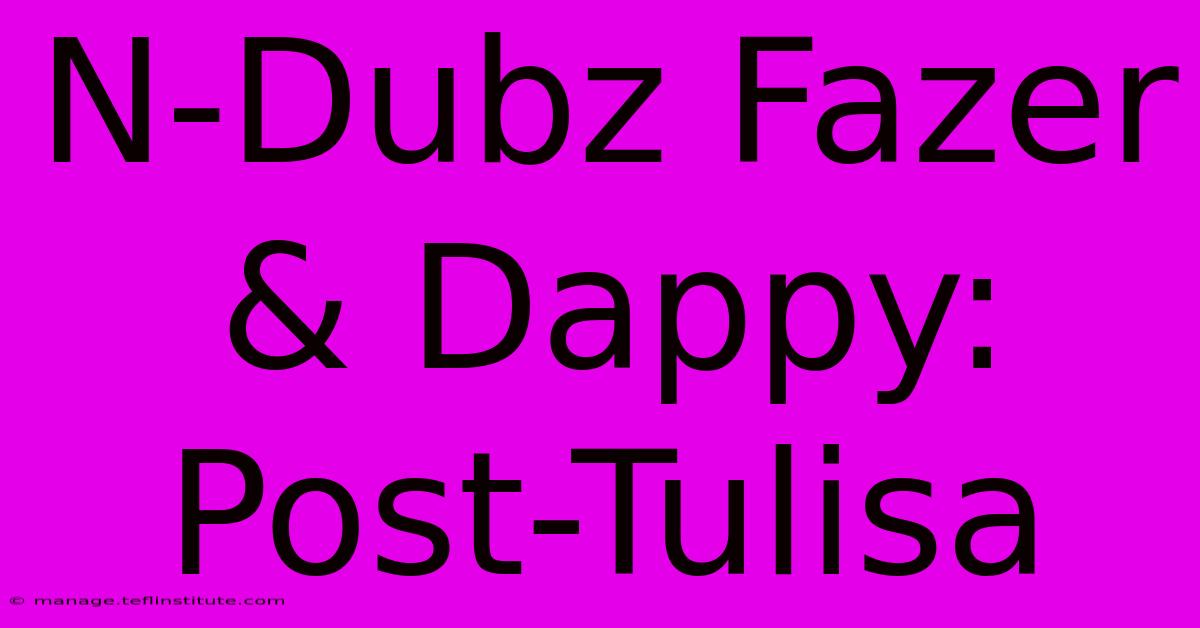 N-Dubz Fazer & Dappy: Post-Tulisa