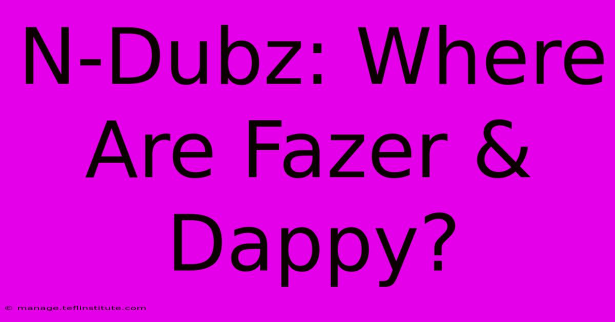 N-Dubz: Where Are Fazer & Dappy?