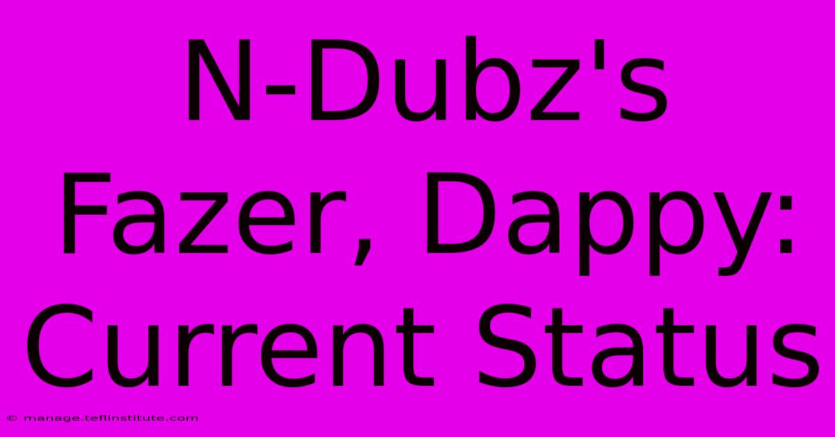 N-Dubz's Fazer, Dappy: Current Status