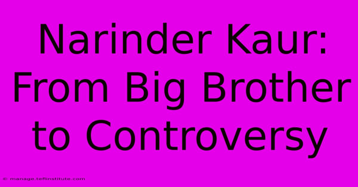 Narinder Kaur: From Big Brother To Controversy 