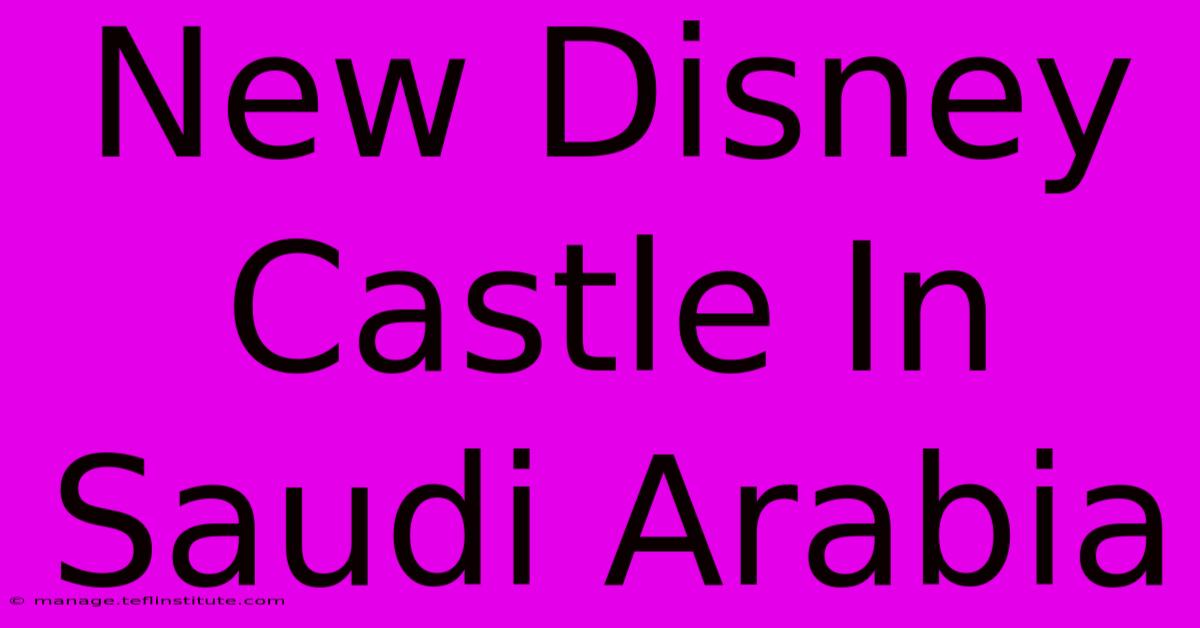 New Disney Castle In Saudi Arabia 