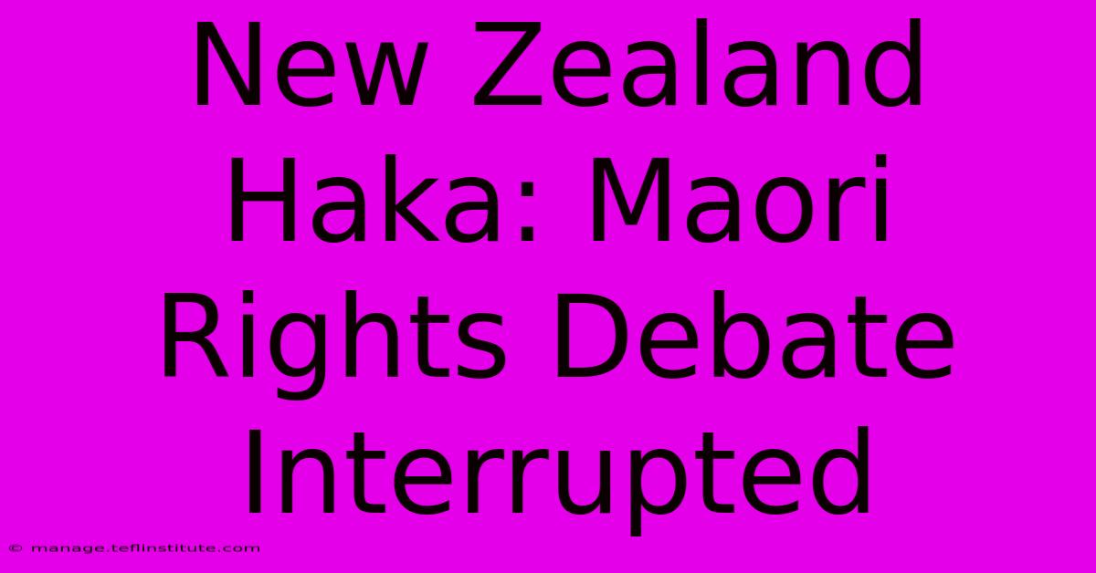 New Zealand Haka: Maori Rights Debate Interrupted