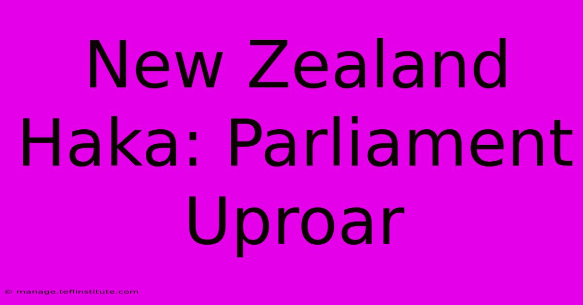 New Zealand Haka: Parliament Uproar