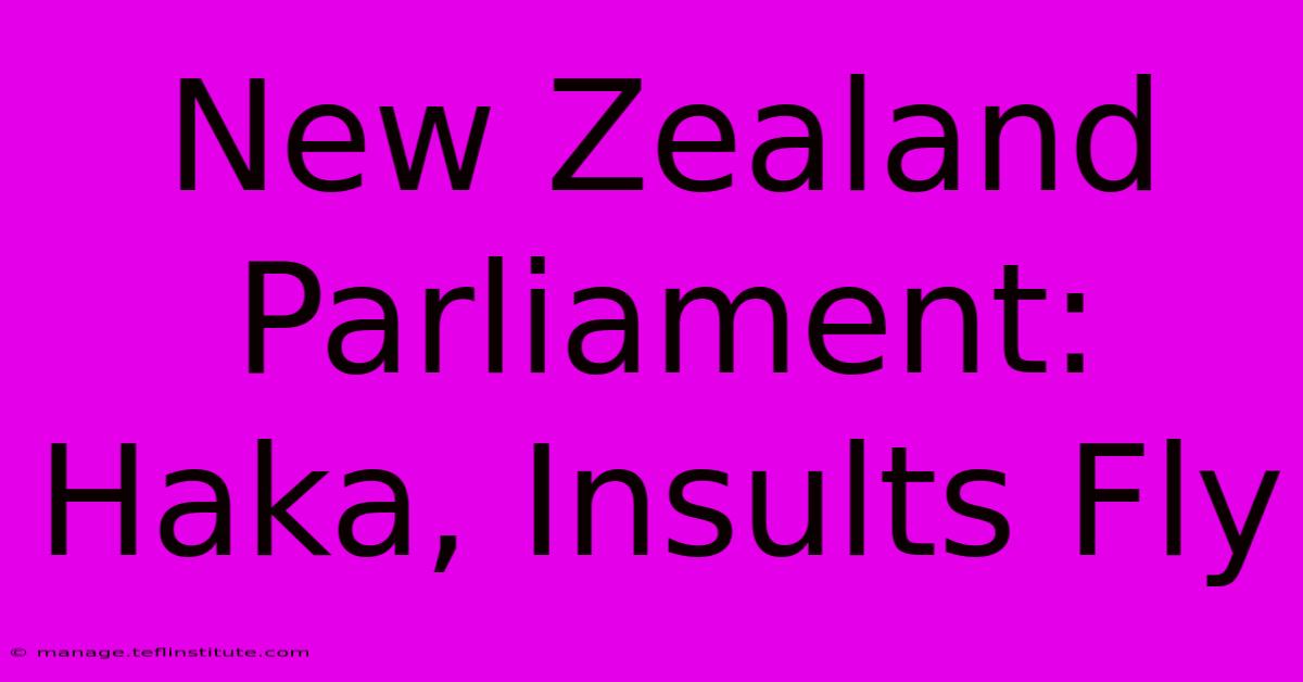 New Zealand Parliament: Haka, Insults Fly