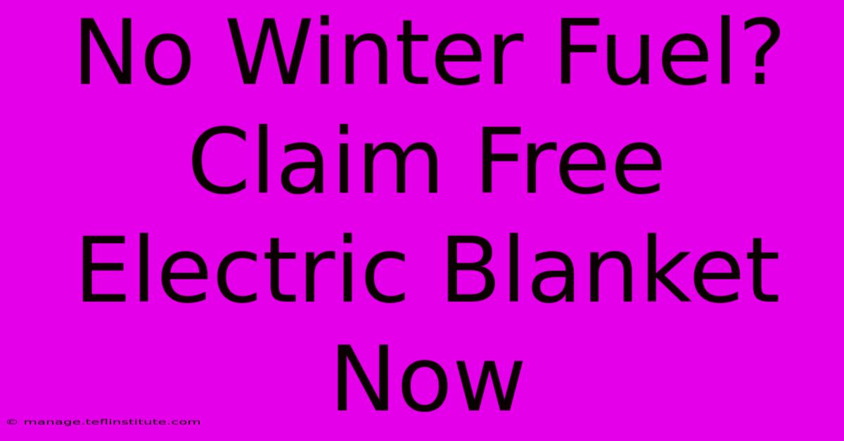 No Winter Fuel? Claim Free Electric Blanket Now