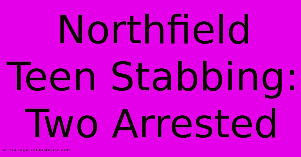 Northfield Teen Stabbing: Two Arrested