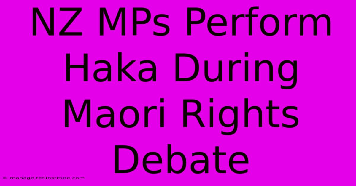 NZ MPs Perform Haka During Maori Rights Debate