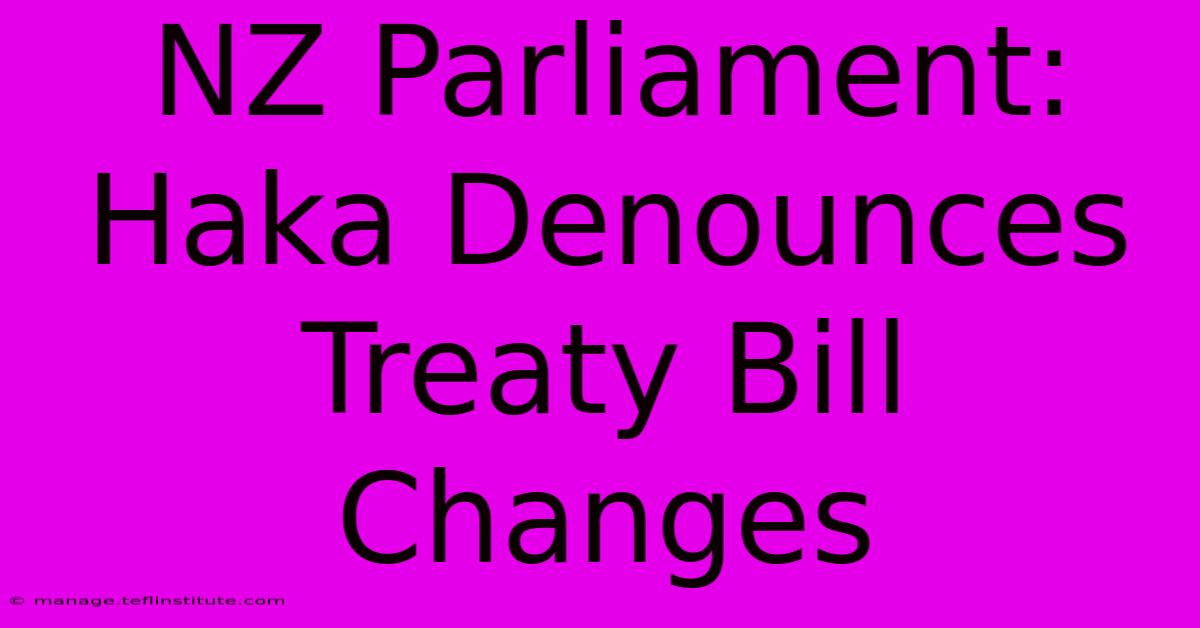 NZ Parliament: Haka Denounces Treaty Bill Changes