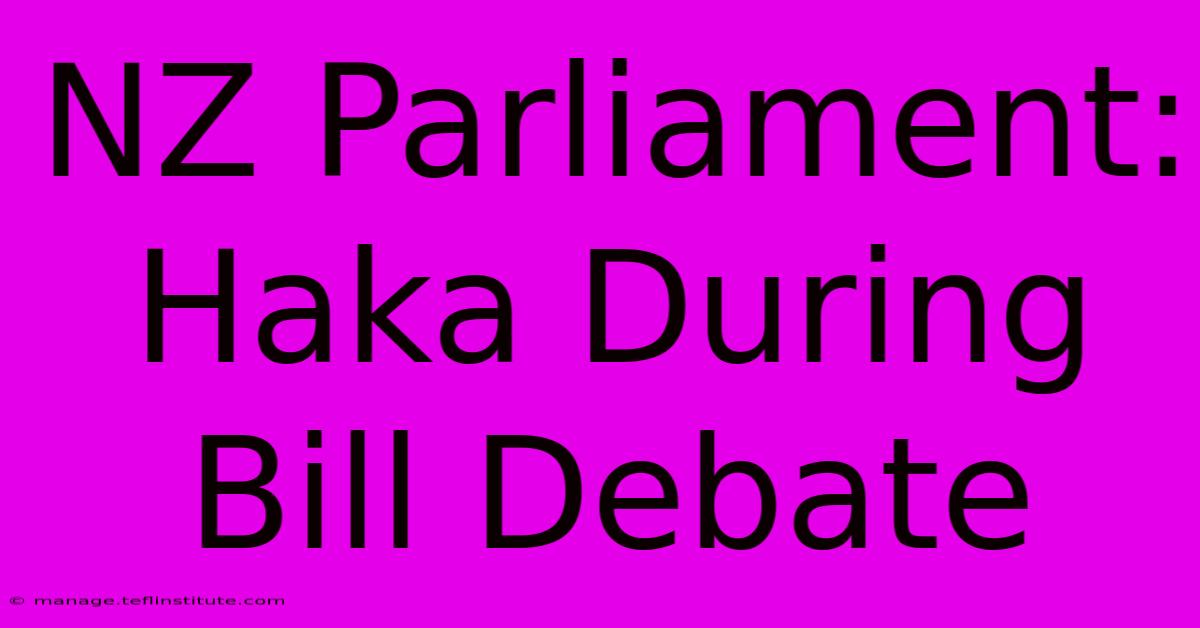 NZ Parliament: Haka During Bill Debate