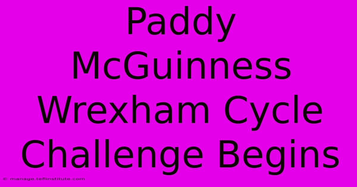 Paddy McGuinness Wrexham Cycle Challenge Begins