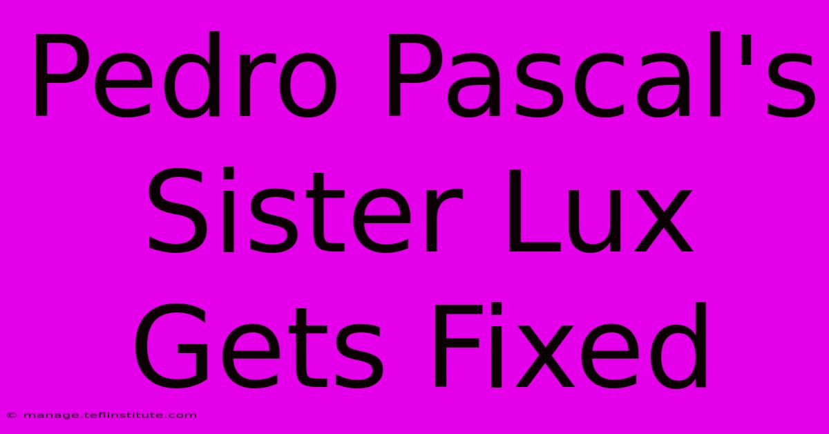 Pedro Pascal's Sister Lux Gets Fixed 