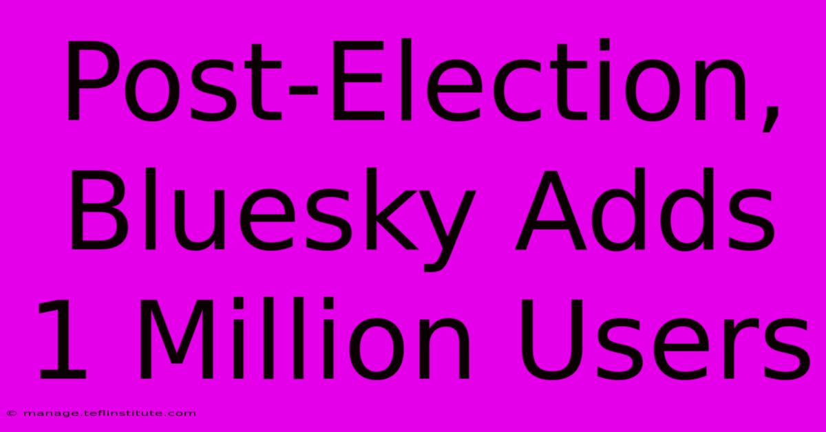 Post-Election, Bluesky Adds 1 Million Users