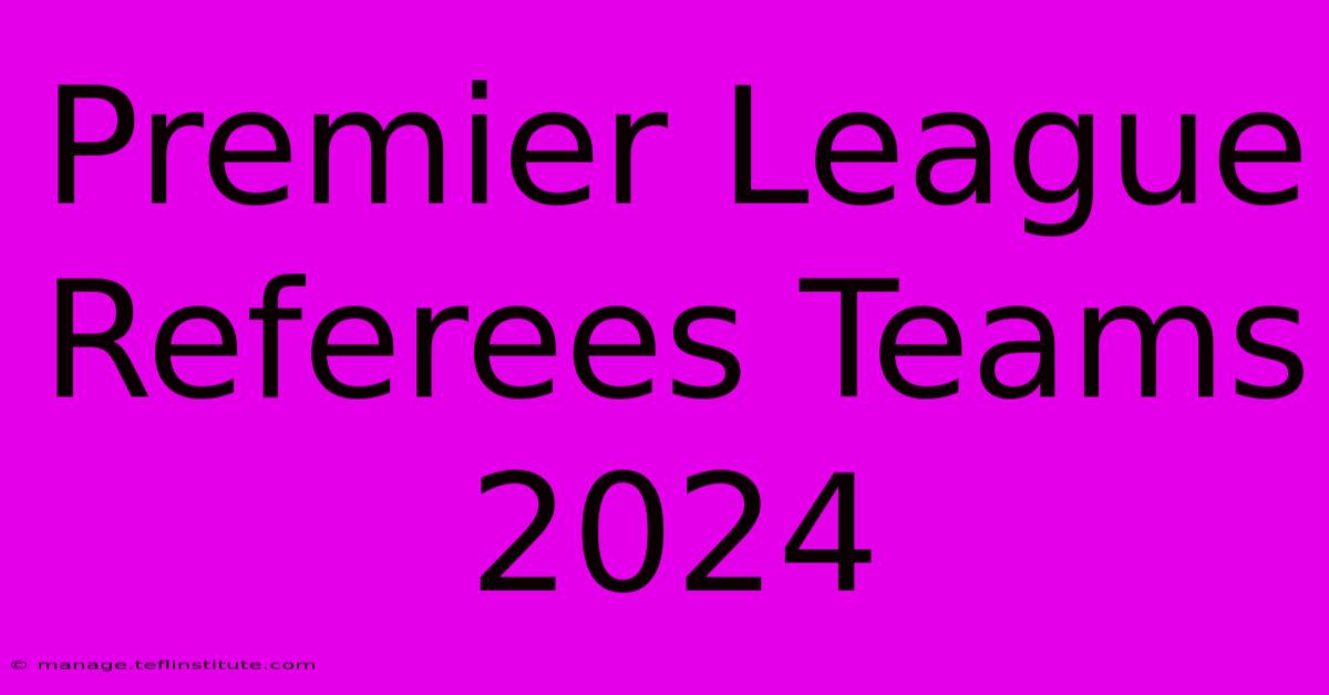 Premier League Referees Teams 2024