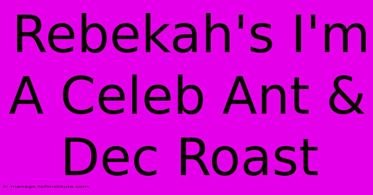 Rebekah's I'm A Celeb Ant & Dec Roast