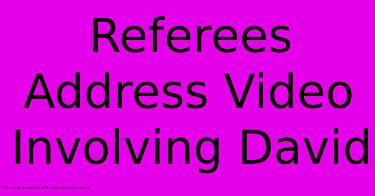 Referees Address Video Involving David