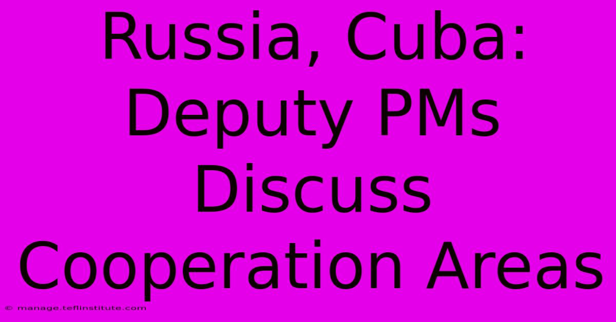 Russia, Cuba: Deputy PMs Discuss Cooperation Areas 