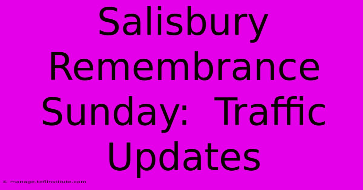 Salisbury Remembrance Sunday:  Traffic Updates