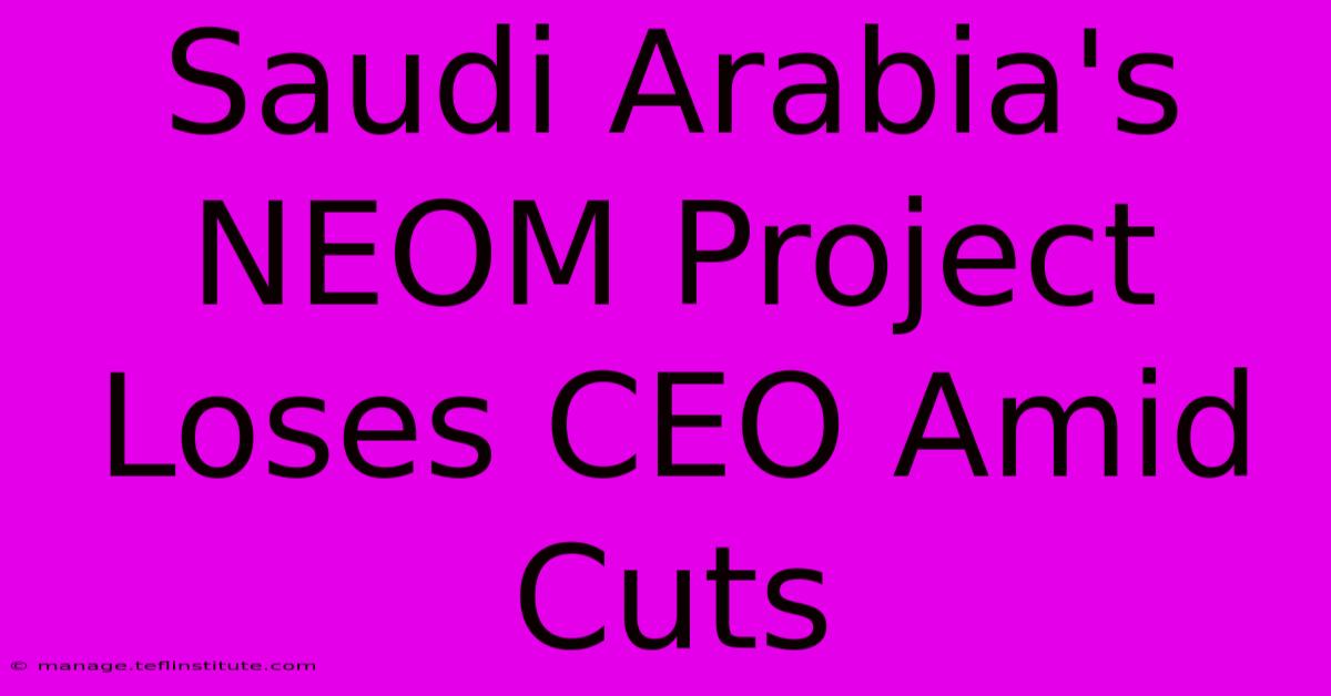 Saudi Arabia's NEOM Project Loses CEO Amid Cuts 