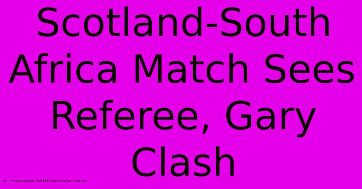 Scotland-South Africa Match Sees Referee, Gary Clash