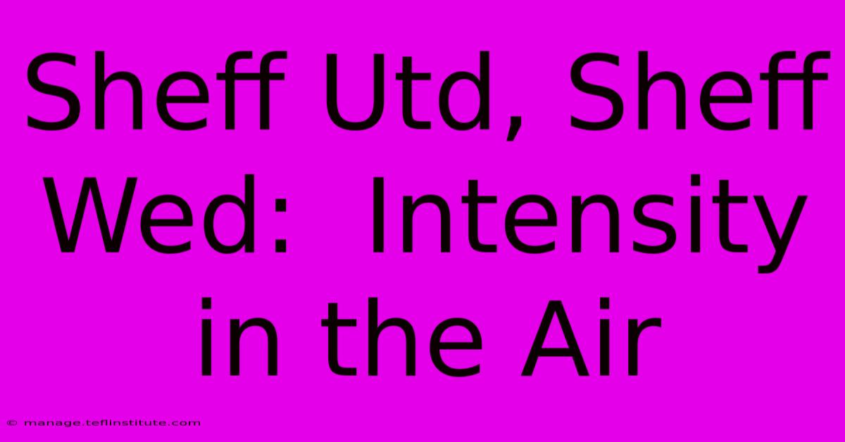 Sheff Utd, Sheff Wed:  Intensity In The Air