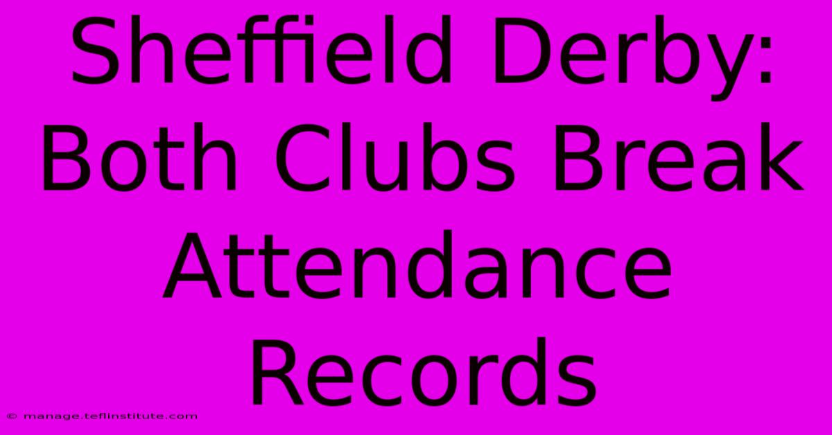 Sheffield Derby: Both Clubs Break Attendance Records